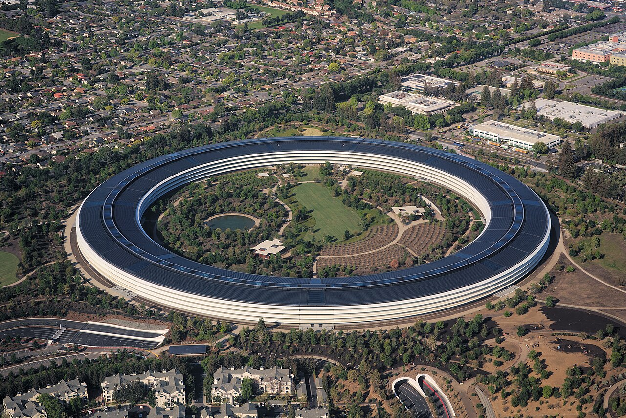 Apple-Zentrale Apple Park in Cupertino aus der Luft